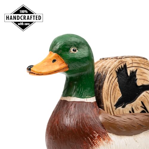 Mallard Duck Decor - Set of 6 Full Size Coasters - Duck Hunting Gifts for Men - Cabin, Lake House, and Man Cave Décor - style: Mallard Duck Coasters