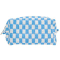 Checkered Makeup Bag for Purse, Small Travel Cosmetic Pouch,Sky Blue - color: Sky Blue