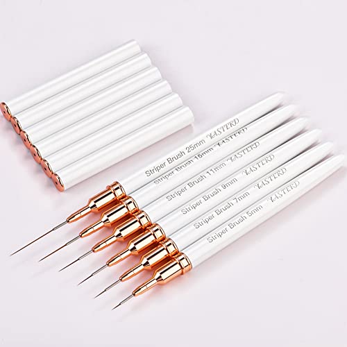 Yasterd 6pcs Striper Brush Set -Long Lines, Thin Details, Elongated Lines - color: White