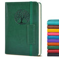 Biuwory A6 Leather Pocket Notebook, 140 Lined Pages Hardcover Small Journal - color: Green, size: Lined-140 Pages (3.7"×5.7")