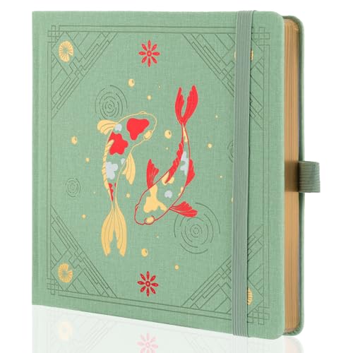 TIEFOSSI Dotted Square Journal Notebook 160 Pages for Women & Men(8 x 8) - color: Green, size: Square-Dotted