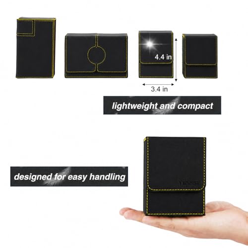Venssu MTG Deck Box with Commander Display, Fits TCG Cards (Black&Yellow) - color: Black and Yellow