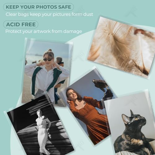 Golden State Art Acid Free Crystal Sealed Clear Bags,11x14 inches,100 Pack - size: 11x14