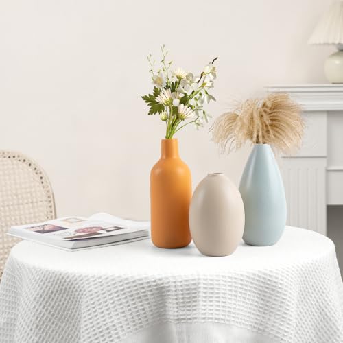 Flower Ceramic Vase for Home Decor, Minimalist Decorative Vases Set