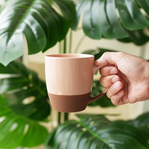 Bosmarlin Ceramic Tea Cup with Infuser and Lid, 16 Oz, Steeping Tea Mug with Strainer, Dishwasher and Microwave Safe (Light Pink) - color: Light Pink