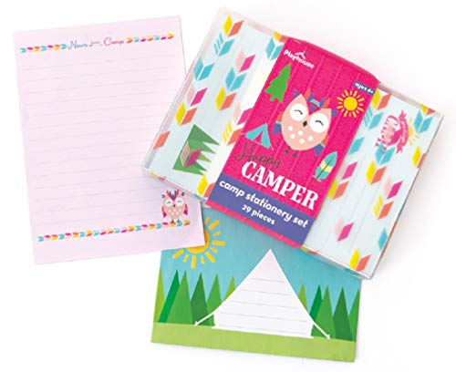 Playhouse 28-piece Happy Camper Girls Stationery Set with Tote and Pen