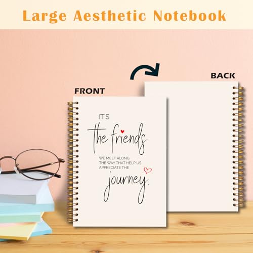 JINYO Gifts for Friends Notebook, Friendship Gifts for Women Friends Journal, BFF Bestie Soul Sister Gift for Women Spiral Notebook 5.5x8.3 Inch - color: white Friendship Notebook