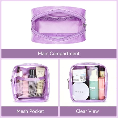 WLLWOO Clear Makeup Bag Mini Cosmetic Pouch Travel Toiletry Organizer - color: 1pcs-Mini-Purple