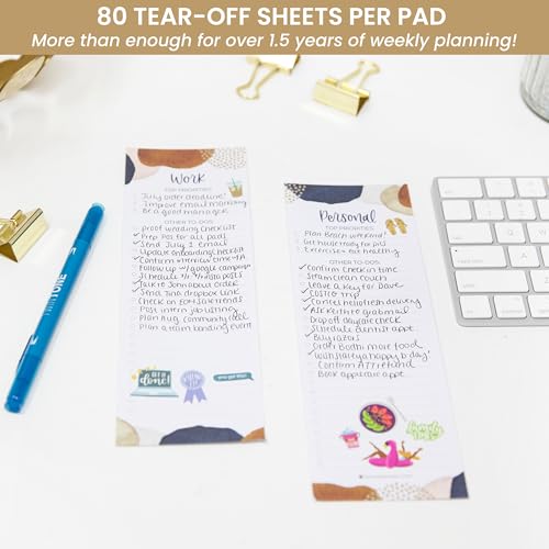 bloom daily planners Work & Personal To Do List Planning Pad - Undated Tear Off Checklist Notepad Organizer with Perforated Sheets - 6" x 9" - Earthy Abstract - color: 6" x 9" Work & Personal To Do Pad - Earthy Abstract