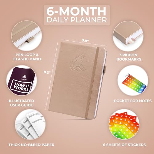 Clever Fox Daily Planner, Undated Professional & College Day, Pearl - color: Pearl (Undated)