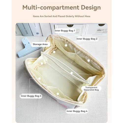 Pencil Pouch Multi-Layer Large Capacity Capybara Print Quirky Fun Cute (Beige-2) - color: Beige-2