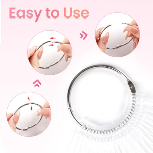 BQAN Nail Swatch Sticks 50Pcs Clear with Ring & 2Pcs Number Stickers - color: Clear-50Pcs