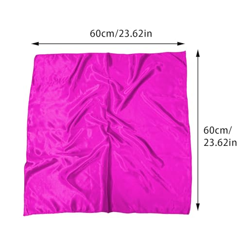 1 Piece of Square Satin Scarf Wrap Ribbon Neck Scarfs Halloween Retro Costume (23.62" x 23.62") - color: Hot Pink