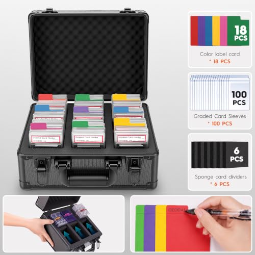 3 Row Graded Card Case Storage Box, Holds 100+ PSA Slab Case for Sport Card - size: 3 Row Holds 100+ Card Slabs