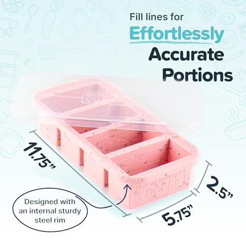 Souper Cubes 1 Cup Silicone Freezer Trays with Lids, Cotton Candy, 1-Pack - color: Cotton Candy, size: 1-Pack
