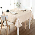 Smiry Square Waterproof Heavy Duty Vinyl Tablecloths, 60 x 60 Inch - color: Beige, size: 60" x 60" (Square)