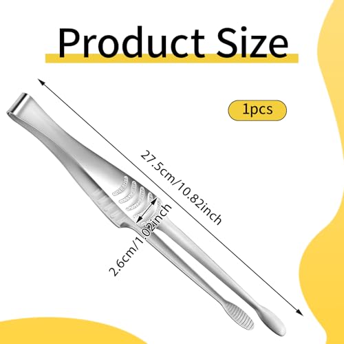 10.8" Metal Food Tong with Non-Slip Comfort Grip Korean and Japanese BBQ Tongs Stainless Steel Kitchen Tongs Serving Tong for Cooking for Serving Food Salad Camping Barbecue