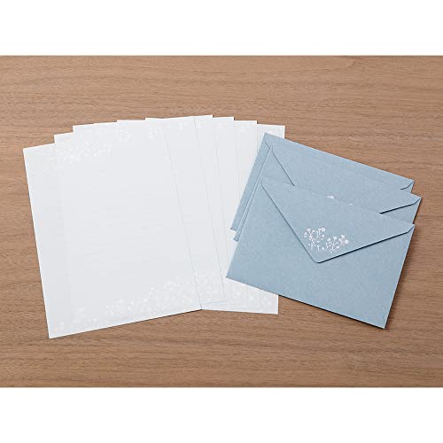 Midori 86508006 Letter Set Foil Stamped Envelopes, Haze Grass Pattern