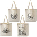 Reginary 4 Pack Canvas Tote Bag, Aesthetic Tote Bag for Women, Artistic - style: Artistic