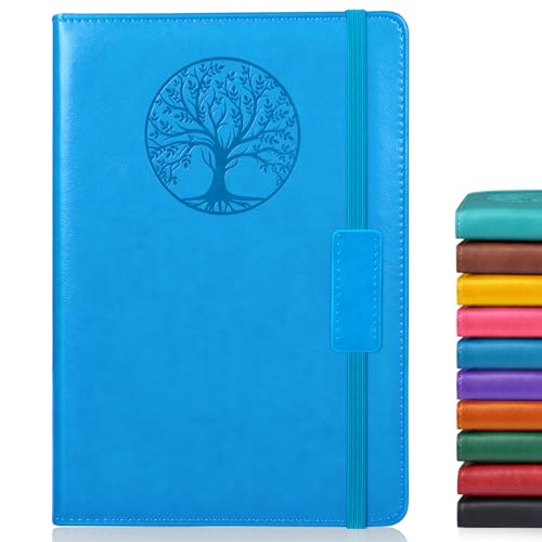 Biuwory Leather Journal Notebook,256 Thick Lined Pages,Hardcover 5.7"×8.3" - color: Light blue, size: Lined-256 Pages (5.7"×8.3")