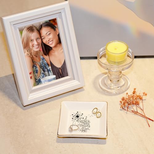 PUDDING CABIN Birthday Gift for Women Best Friend Ring Trinket Dish - If Friends were Flowers I'd Pick You - Friendship Gifts for Women Friends Mothers Day Granduation Christams - color: If Friends were Flowers I'd Pick You