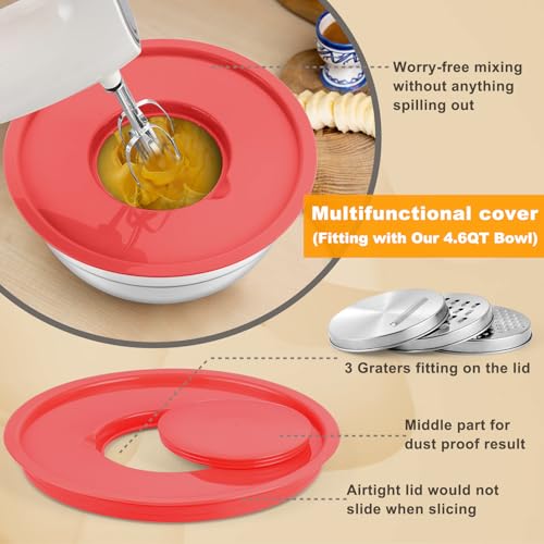 P&P CHEF Mixing Bowls with Lids Set of 6, Nesting Salad Bowl, Multicolor - color: Multicolor