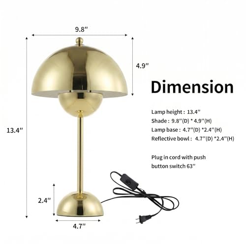 Creative Mid-Century Modern Bud Table Lamp for Home&Office, Bright Gold - color: Bright Gold
