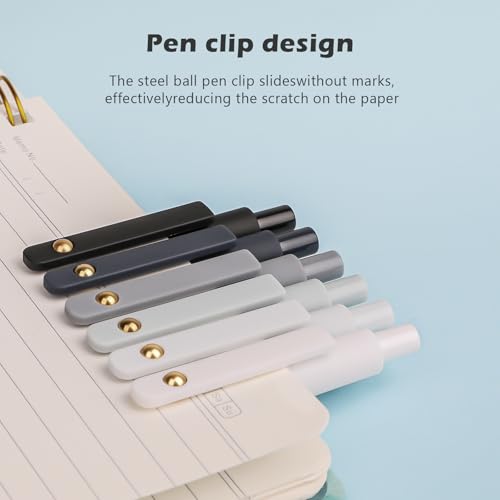 Ddaowanx Gel Pens,6 Pcs 0.7mm Retractable Quick Dry Black Ink Pens - color: 6Pcs Black White Gray
