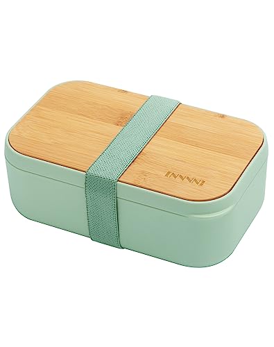 Bento Box for Adult Lunch Containers with Utensils for Men/Women Green - Natural Bamboo Lid, Chopsticks, Microwave Safe, Dishwasher Safe, Bpa Free, Gifts for Women, Cute, Small - color: Green