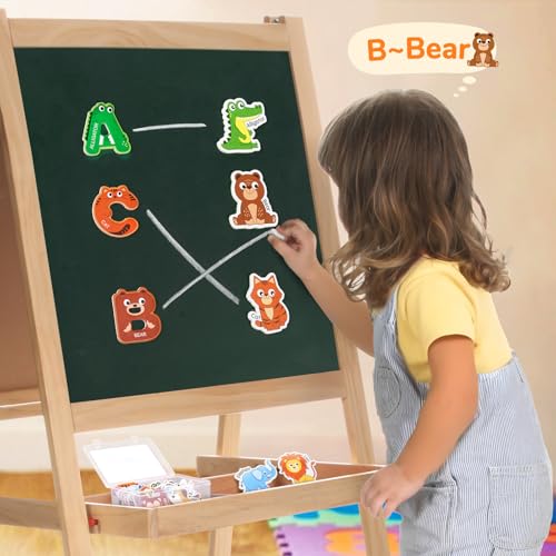 JoyCat Fridge Magnets for Toddlers, 26 Cute Animals & Uppercase Letters - style: Letters+Animals