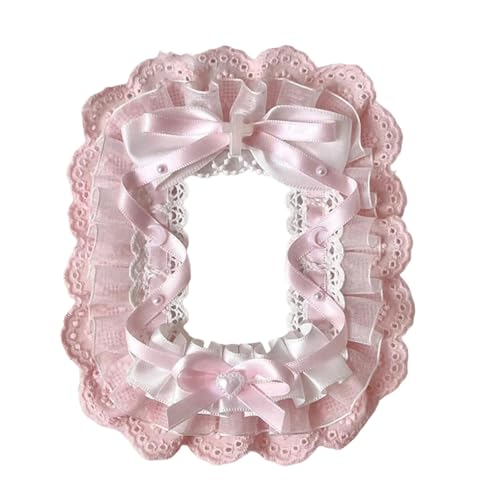 Photo Case Bows Design Photo Card Case Lace Storage Bag Bus Card Case Bows Protector Lace Photo Cover, C - color: C