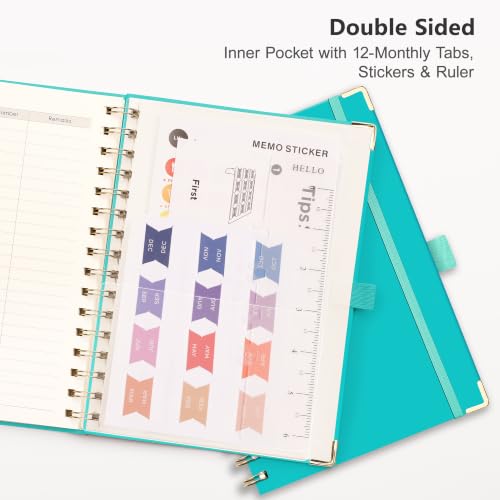 RETTACY Undated Planner, Weekly and Monthly, A5 Medium Size (5.7" x 8.3") - color: Tiffani Blue