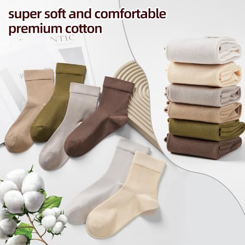 Corlap Women's Thin Above Ankle Socks-6Pairs Cotton Bootie Dress Crew Socks - color: 6 Pairs Mix Colors, size: 9-11