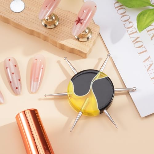 Nail Dotting Tool, 6-in-1 Metal Dotting Tool Nail Art, Colorful - color: colorful, 1 pcs
