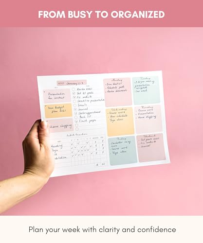 Lamare Weekly Planner Notepad – Premium Undated Weekly To Do List Notepad - color: Color