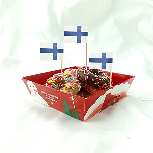 mflagperft Finland Toothpick Flags 100 Pack, Finnish Flag Cocktail Picks - color: Finland