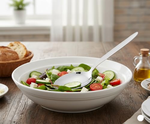 Chef Kunz Spoon | 9 inch 2.5 Tbsp18/10 Stainless Steel Silver Serving Spoons | Sauce, Basting, Quenelle, Plating, Cooking Chef Spoon, Dishwasher Safe