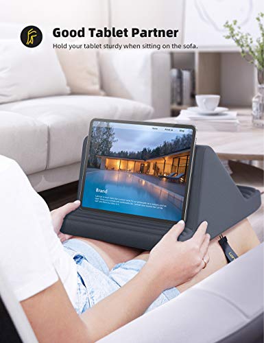 Lamicall Tablet Pillow Stand iPad Bed Soft Holder for Lap 6 Viewing Angles - color: Grey