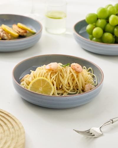 famiware Meteor 33 oz Pasta Bowls Set of 8, Blue Gray - color: Blue Gray, size: Set of 8
