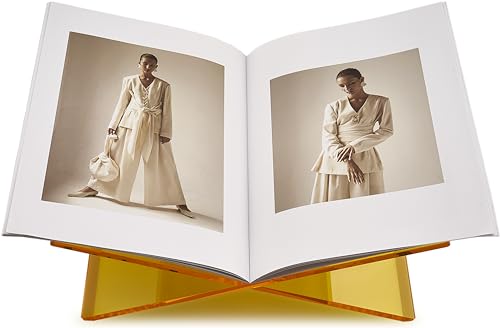 Honygebia Gold Acrylic Book Stands - Cross Frame Acrylic Book Holder, Open Bookstand for Display and Reading, Suitable for Art, Bible, Cookbook, Easel, Magazine, Textbooks 12.5" x 9.5" x 5.5" - color: Gold