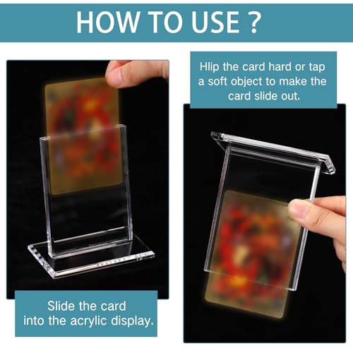 Mudder 3 Pack Acrylic Baseball Card Frame Display Stand Trading Card Holder Clear Display Stand