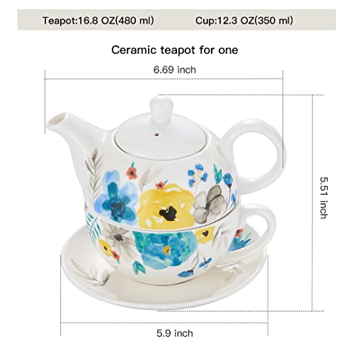 Tea for One Set, Teapot for One, Teapot and Cup Set - color: Multicolor