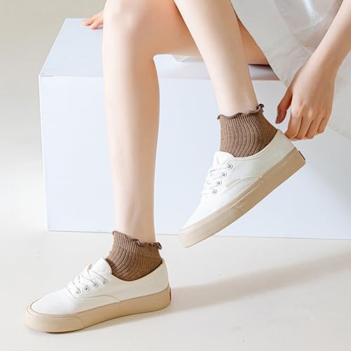 Mcool Mary Womens Ankle Ruffle Socks 6 Pack - color: Fall, size: 5-9