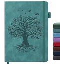 Lined Journal Notebook for Women Men, B5 Hardcover Leather Journals - color: A-Tree-Sea Green, size: 1 Pack-B5（7"×10"）