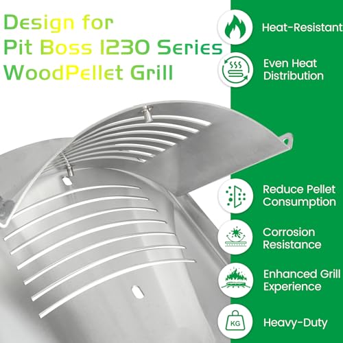 Flame Broiler Kit for Pit Boss PB1100PSC2 PB1230 Pellet Gas Combo Grills 1230 1230CC Lexington Sportsman Replacement Parts Pitboss Diffuser Heat Deflector Plate Smoker BBQ Accessories - size: For 1230 Series