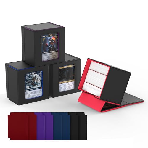 ZLCA 4PCS MTG Commander Deck Box Holds 110+ Double Sleeved Cards - color: 4pcs-Multicolor, size: A-Horizontal-Commander
