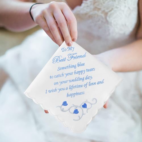 Wedding Handkerchiefs Something Blue Gifts for Bride & Groom - color: Wedding Gift from Friends
