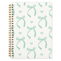 QUICQOD Cutet Green Bow Preppy Notebook Journal for Women 5.5x8.3 Inch - color: Green1