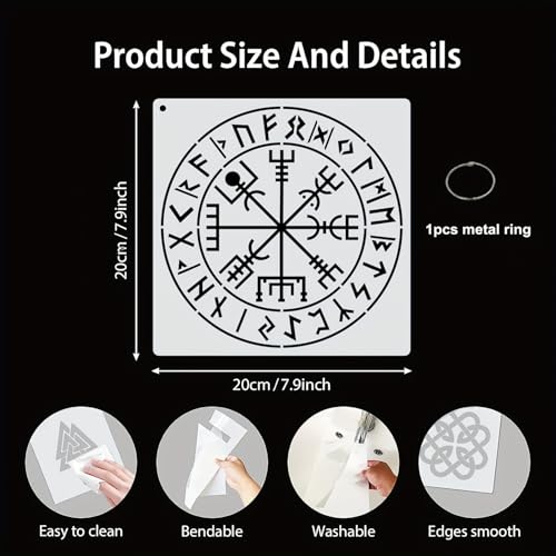 9-Pack Celtic Knot Stencils for Painting on Wood- 8x8 Inch Reusable Drawing Templates for Wood Painting, Wall Art, Baking Decor & DIY Crafts, Traditional Interlace Pattern Designs (Style B) - color: Style B