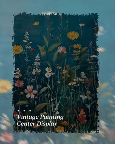 HUARCEY Gold Framed Canvas Wall Art Wildflowers Vintage Decor, 12x16 Inch - color: Blue Wildflowers, size: 16"L x 12"W
